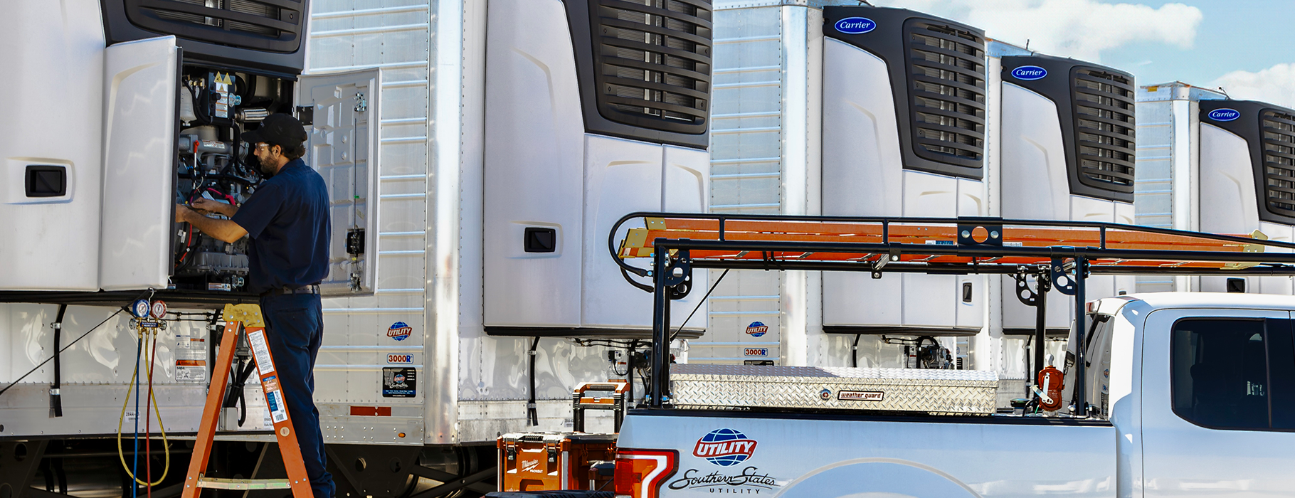 Carrier Transicold technician working onsite.